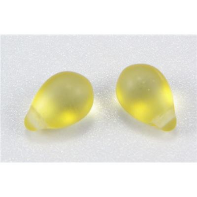 Czech Glass Drop Amber Frost 10x6mm ea