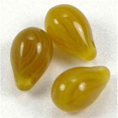 Czech Glass Drop Caramel Opaque 10x6mm ea