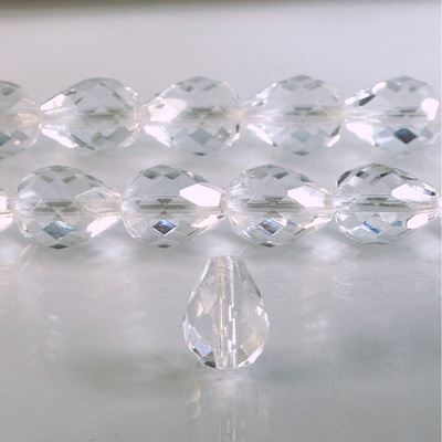 Apollo Drops Crystal Transparent 13x10mm ea