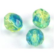 Firepolished Crystal Green/Blue 10mm ea