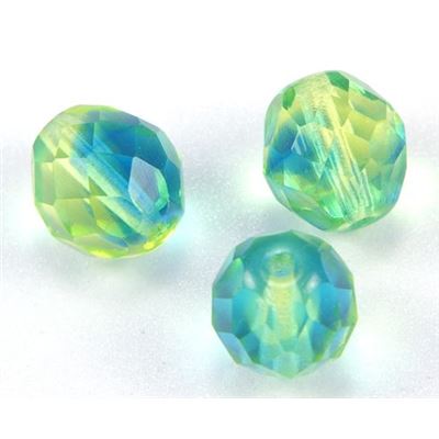 Firepolished Crystal Green/Blue 10mm ea