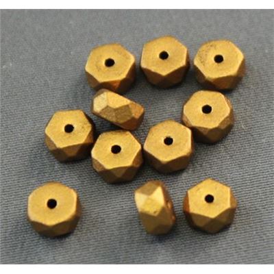 Czech Glass Rondell Aztec Gold Opaque 6mm ea