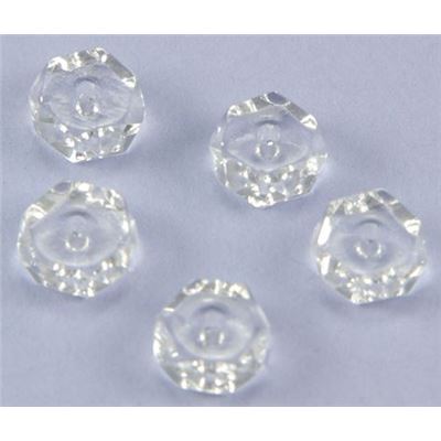 Czech Glass Rondell Crystal Transparent 6mm ea