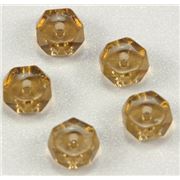 Czech Glass Rondell Smoky Topaz Transparent 6mm ea