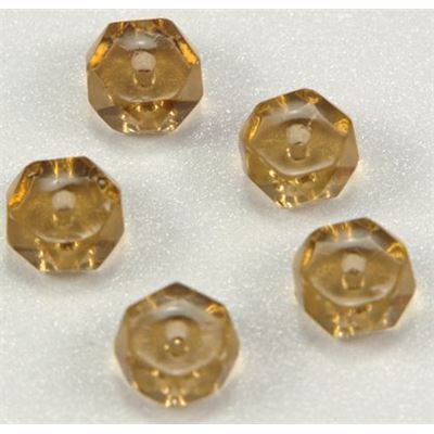 Czech Glass Rondell Smoky Topaz Transparent 6mm ea