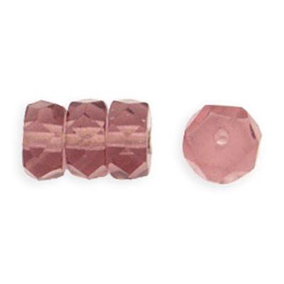 Czech Glass Rondell Medium Amethyst Transparent 6mm ea