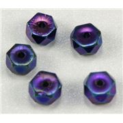 Czech Glass Rondell Blue Iris 6mm ea