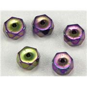 Czech Glass Rondell Purple Iris 6mm ea