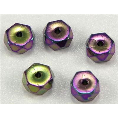 Czech Glass Rondell Purple Iris 6mm ea