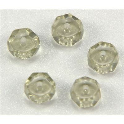 Czech Glass Rondell Black Diamond Transparent 6mm ea