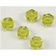 Czech Glass Rondell Olivine Transparent 6mm ea