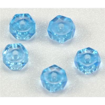 Czech Glass Rondell Aquamarine Transparent 6mm ea
