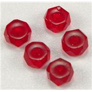 Czech Glass Rondell Siam Ruby Transparent 6mm ea