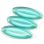 Glass Petal  Teal Transparent 30x11mm  ea