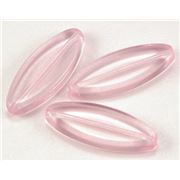 Glass Petal  Pink Transparent 30x11mm  ea