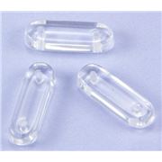 Two Hole Bar Crystal Transparent 15mm ea